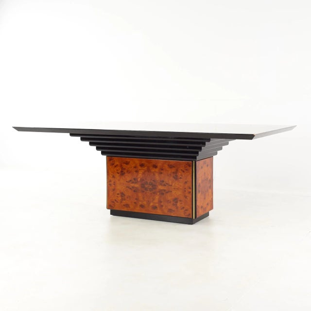 Mid-Century Modern Roche Bobois Mid Century Burlwood Dining Table For Sale - Image 3 of 11