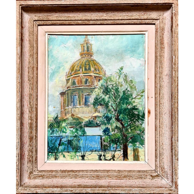 Les Invalides, Paris, Oil Painting on Canvas, 1960s, Framed For Sale - Image 7 of 7