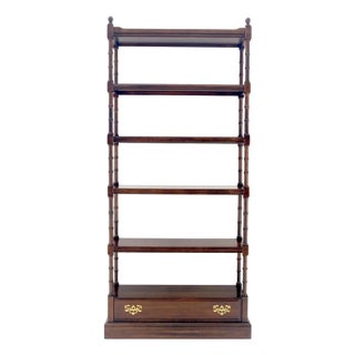 Faux Bamboo 6 Tier One Drawer Etagere Solid Cherry MINT For Sale