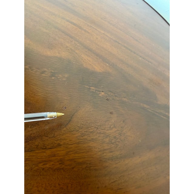 Vintage Baker French Empire Regency Style Accent Table With Brass Trim & Ram Head Legs For Sale - Image 17 of 18