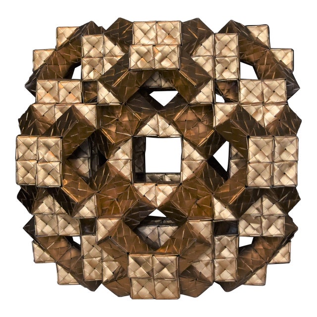 Vance Houston Origami Twisted Symmetry Cubic Sphere Sculpture VanceHoustonArt For Sale