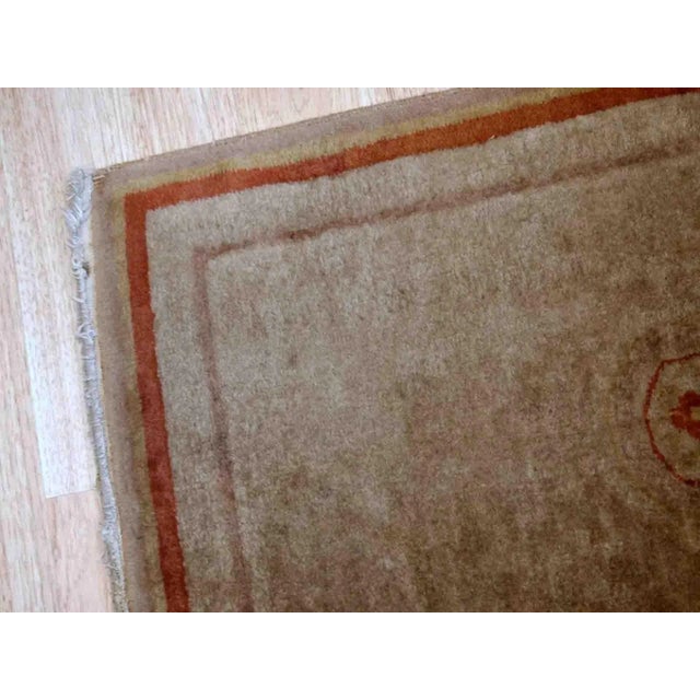 1970s Vintage Handmade Art Deco Chinese Rug For Sale - Image 4 of 8