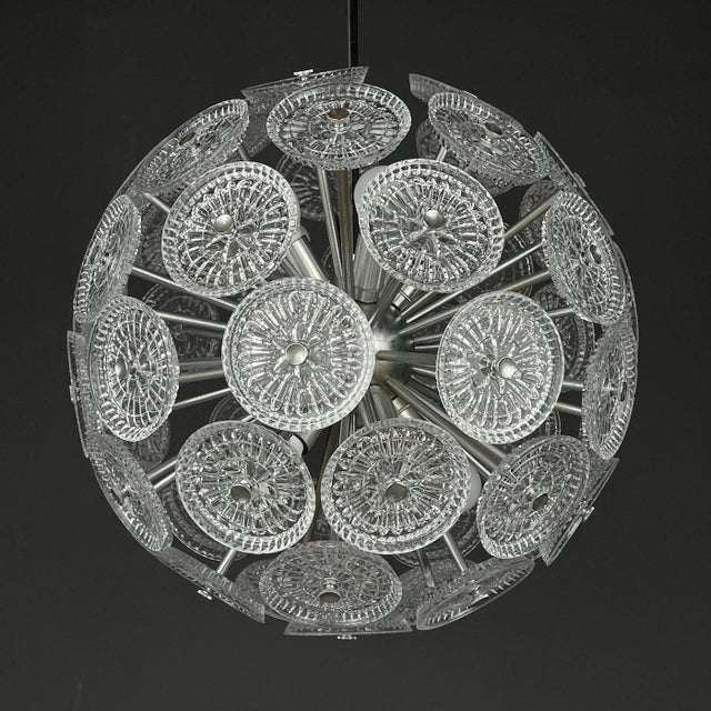 Vintage Crystal Dandelion Chandelier, Italy, 1960s For Sale - Image 8 of 13