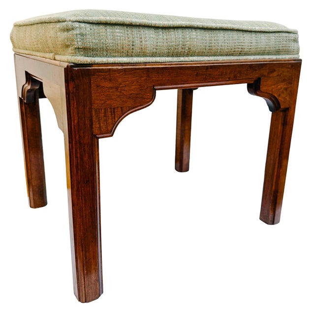 Vintage Ethan Allen Chinese Chippendale Ming Style Ottomans - A Pair For Sale - Image 9 of 16