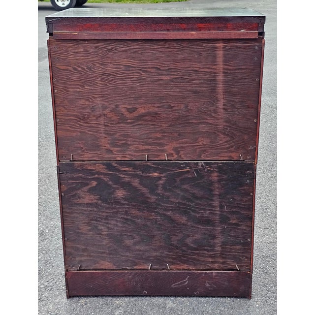 Chocolate Lundstrom Sectional Barrister Mahogany Low Bookcase, Circa 1920s For Sale - Image 8 of 10
