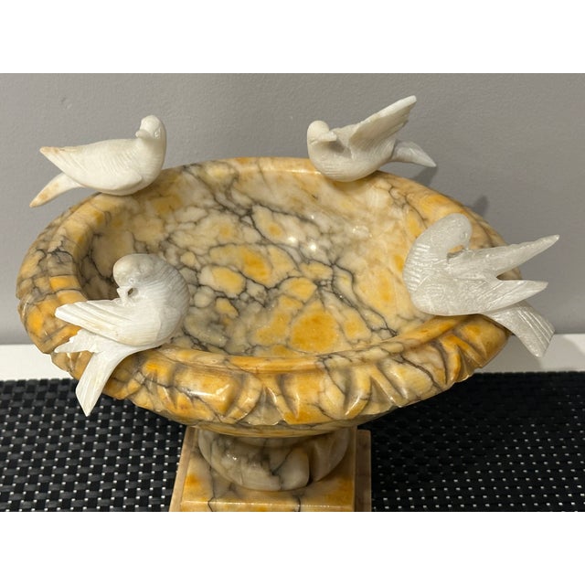 Beige Alabaster and Marble Birdbath, Italy, 1960, 1960, Alabaster For Sale - Image 8 of 16