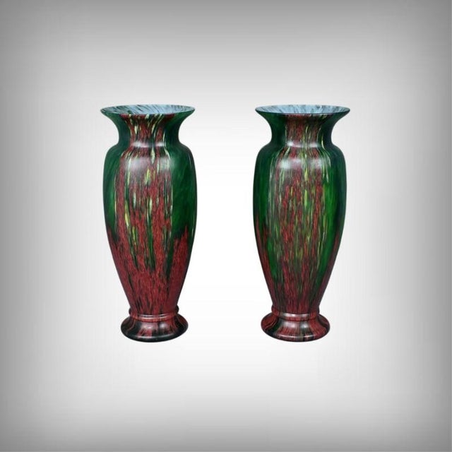 Mid 20th Century Glass Paste Vases, Set of 2 For Sale - Image 14 of 14