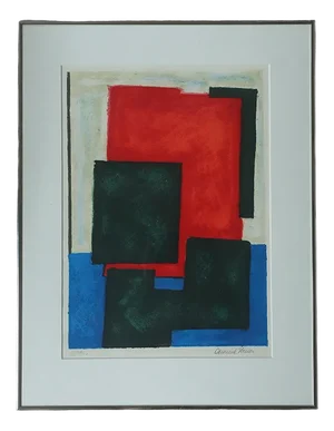 Osmund Hansen, Composition, 1980s, Color Lithograph, Framed