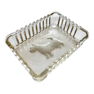 Mid 20th Century Glass Scottish Terrier Candy Dish For Sale
