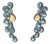 1990s Pair of Blue Topaz Diamond and Opal Dangle Earrings For Sale