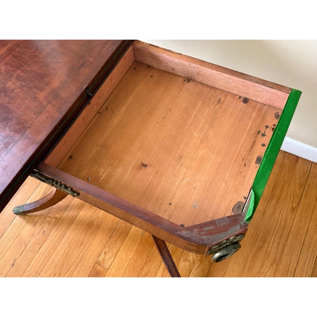 Baker Furniture Company Antique Flip Top Convertible Console to Game Table For Sale - Image 4 of 13