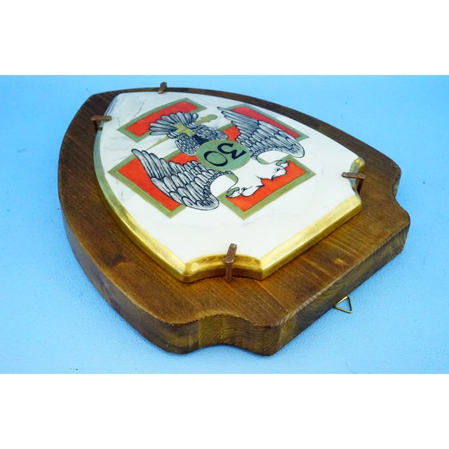 20th Century Heraldic Plaques in Ceramic on Wood by Antonella Salemi for Freemasonry Scottish Rite, 1970s, Set of 4 For Sale - Image 12 of 18