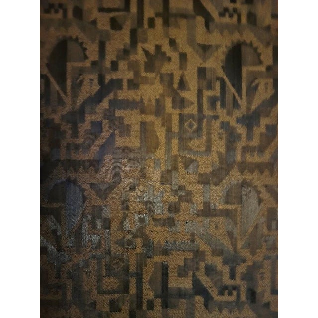 Panel with frame with deco / futurist fabric 1920s italy - with frame 138 x 72 cm - panel only 125 x 58 cm