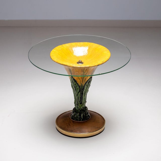 Ceramic Glazed Ceramic Side Table, Italy 1960s For Sale - Image 7 of 8