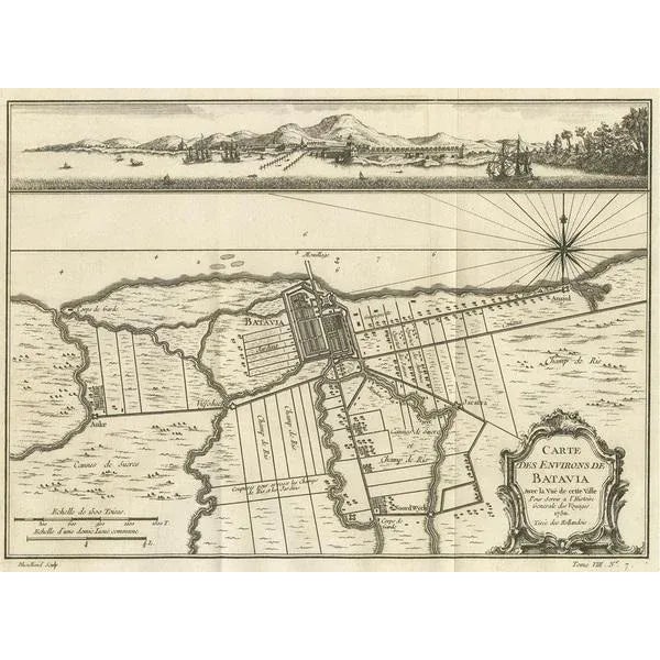 Map of the Environs of Batavia, 1750 For Sale - Image 3 of 6