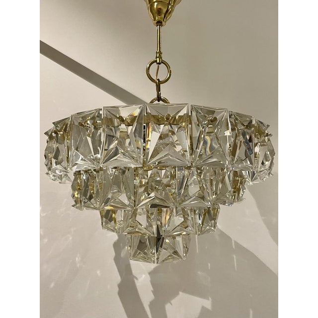 Magnificent lamp, gold plated metal, hand faceted glass, large size. Big Lamp, excellent quality, gold plating in good...