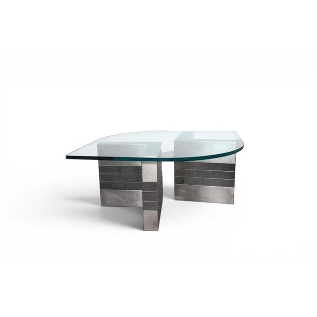 1970s Chrome + Glass Coffee Table For Sale - Image 4 of 6