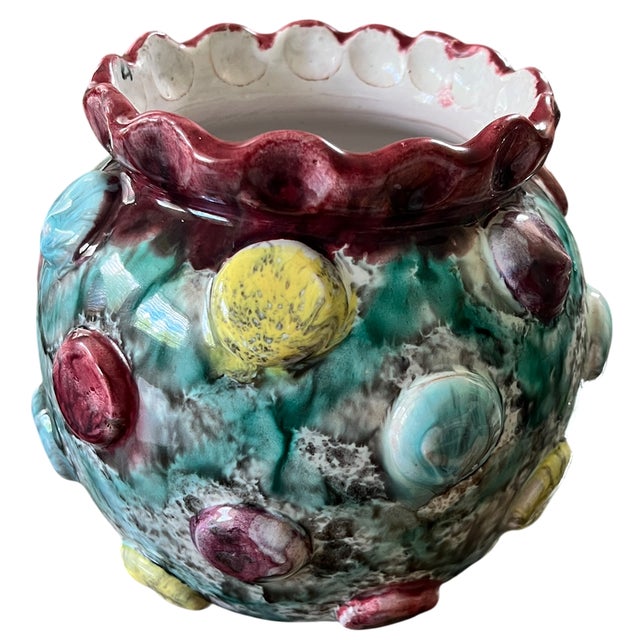 1960s 1960s Italian Modernist Cabochon Jeweled Art Pottery Vase, Attributed to Fratelli Fanciullacci For Sale - Image 5 of 11