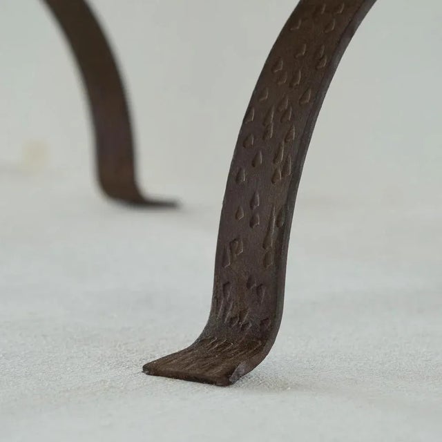 Art Deco Side Table in Wrought Iron and Marble, 1950s For Sale - Image 6 of 12