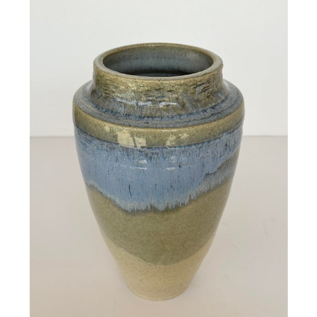 Ceramic Vintage Glazed Stoneware Vase, Signed Artist For Sale - Image 7 of 7