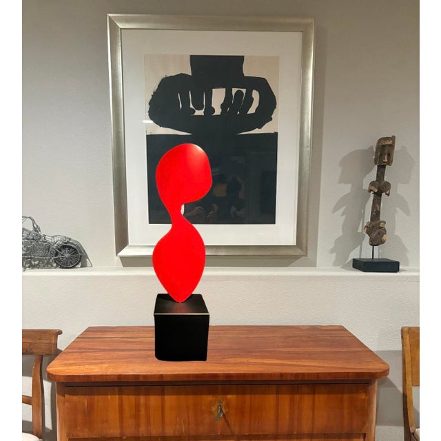 Abstract painted steel sculpture by Santa Barbara, California artist, Scott Donadio, (b. 1961). This well respected and...