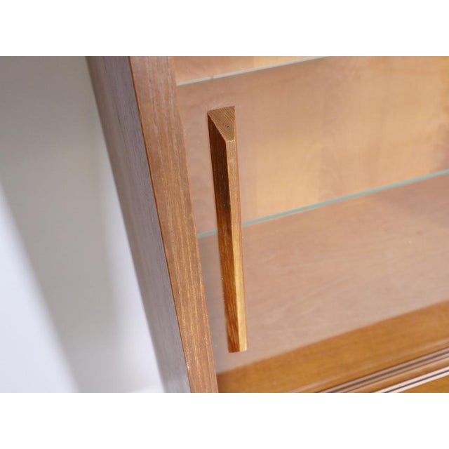 Mid-Century Modern Mid-Century Modern Teak Highboard with Glass Display Case and Sliding Door, 1960s For Sale - Image 3 of 15