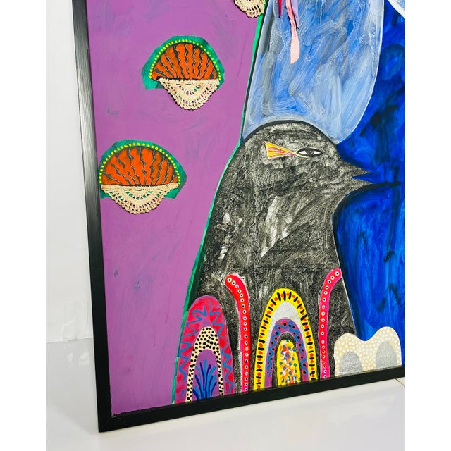 Monumental Mixed Media Painting by Mexican Artist Jesus Tellosa, Signed & Dated For Sale - Image 11 of 18