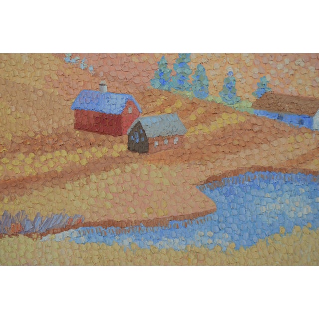 A very interesting, and well executed, pointillist / modern impressionist landscape painting. The work has a delightful...