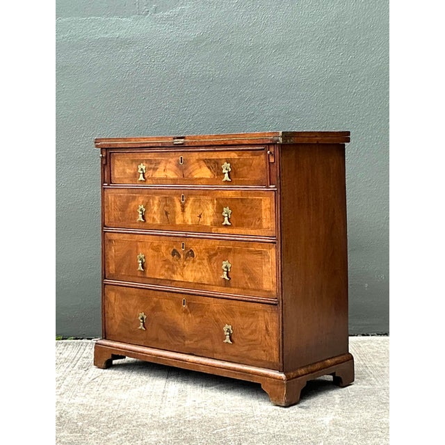 Wood Vintage George 1 Walnut Flip Top Bachelors Chest For Sale - Image 7 of 12