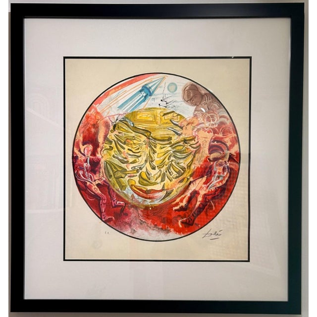1960s 1969 Dali Astonauts Hand Signed Numbered Lithograph Surreal Rare Art For Sale - Image 5 of 5