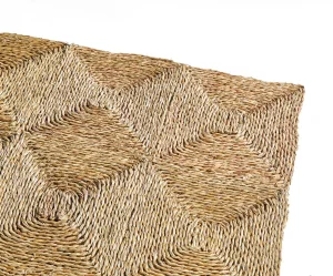 Rush House for Chairish Original Seagrass 9' x 12' Rug with Set of 12 Individual Squares and Sewing Kit
