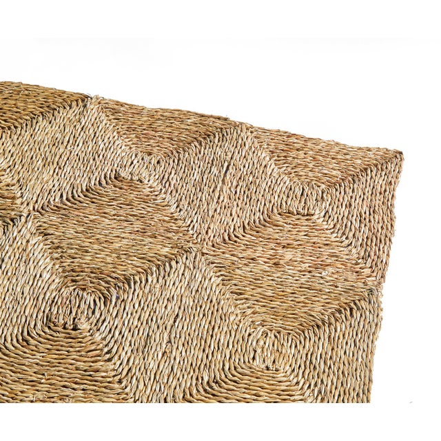 Rush House for Chairish Original Seagrass Rug with Individual Squares and Sew Kit For Sale