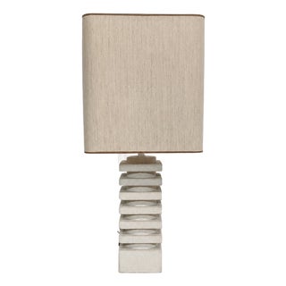 Large French Brutalist Limestone Lamp, 1970 For Sale