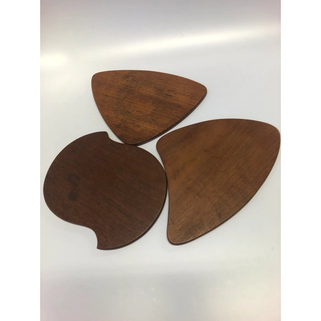 Wood 1960s Danish Teak Appetizer Plates - Set of 8 For Sale - Image 7 of 11