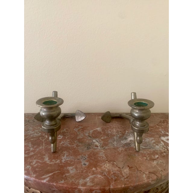 Pair of Mid-Century Italian Brass Anchor Candlestick Holders For Sale In South Bend - Image 6 of 8