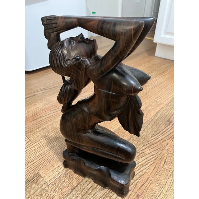 Asian Mid 20th Century Traditional Balinese Dancer Wooden Sculpture For Sale - Image 3 of 5