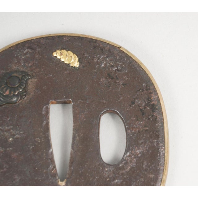 Mid 19th Century Mid 19th Century Japanese Bronze, Gold, and Silver Tsuba, Edo Period For Sale - Image 5 of 9