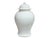 White Monochrome Round Relief Floral Motif Ceramic General Temple Jar For Sale In San Francisco - Image 6 of 14