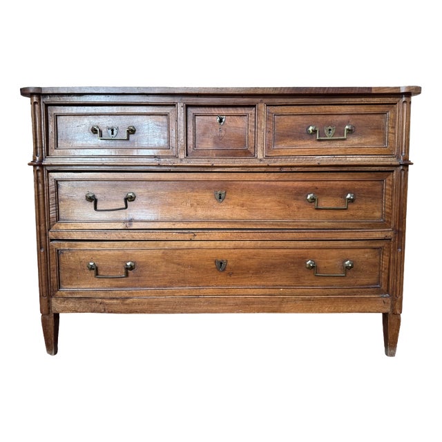 Louis XVI Chest of Drawers in Walnut For Sale