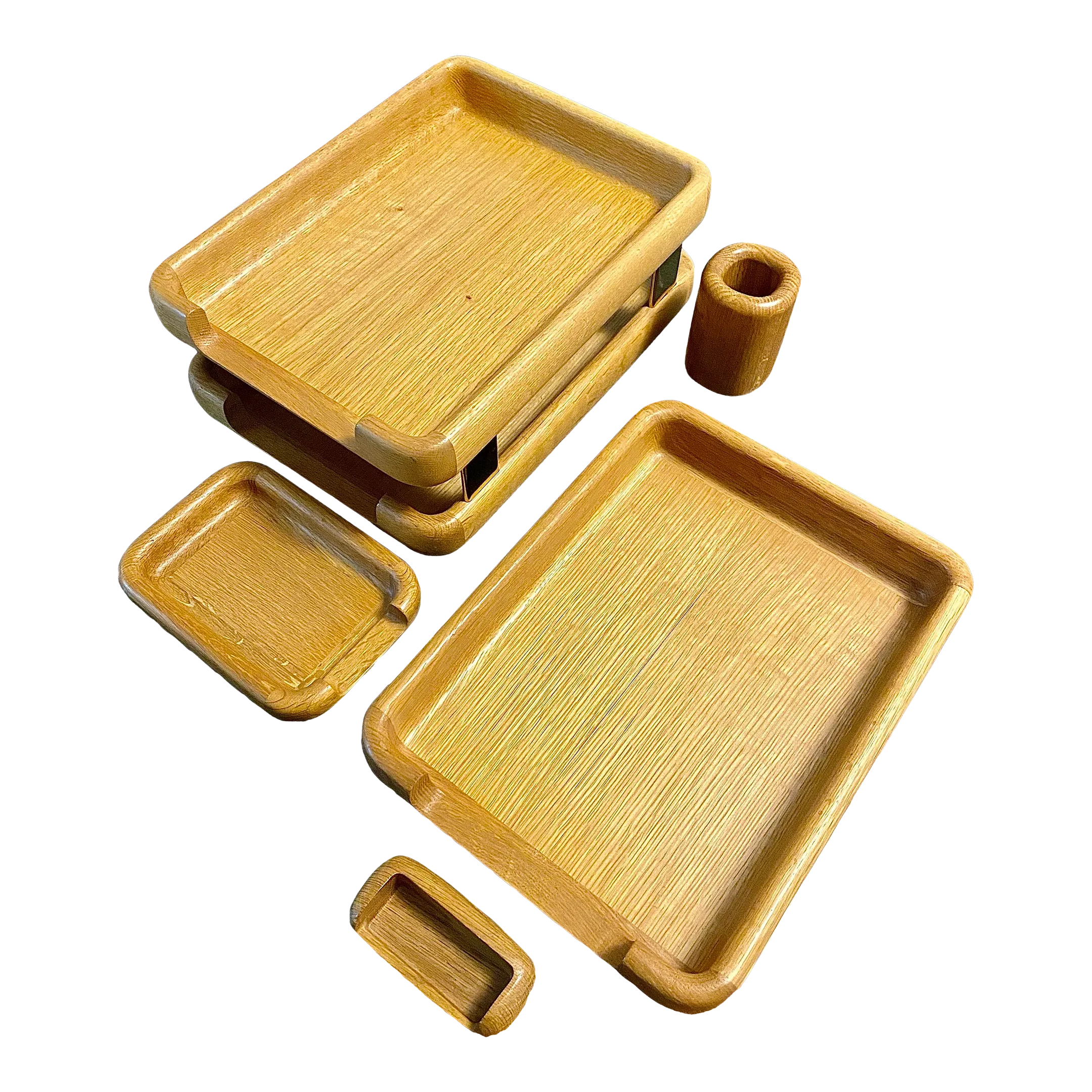 Mid-Century Eldon Woodline Desk Set, 5-Piece in Oak, Series