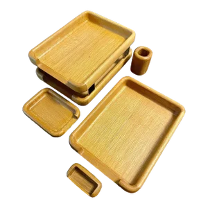 Mid-Century Eldon Woodline Desk Set, 5-Piece in Oak, Series 6500