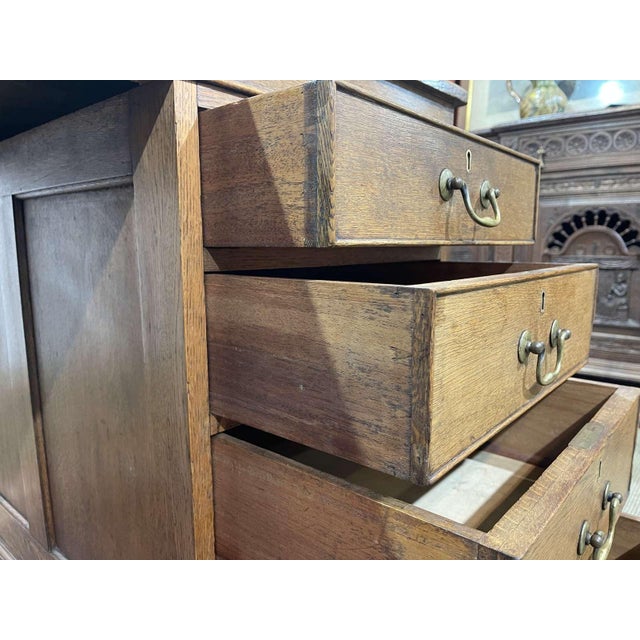 English Flat Desk in Oak For Sale - Image 13 of 18