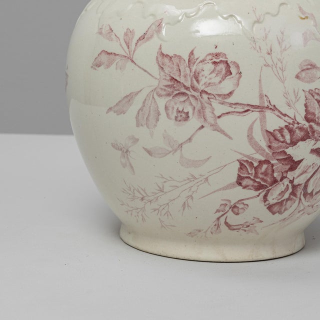 20th Century Belgian Red Chinoiserie Ceramic Pitcher For Sale - Image 13 of 18