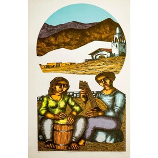 1970s Jorge Dumas Atardecer Figural Lithograph For Sale