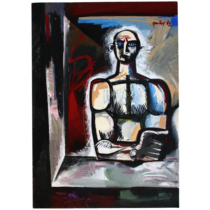 Gunars Klava, Ideologist, 1968, Gouache on Paper | Chairish