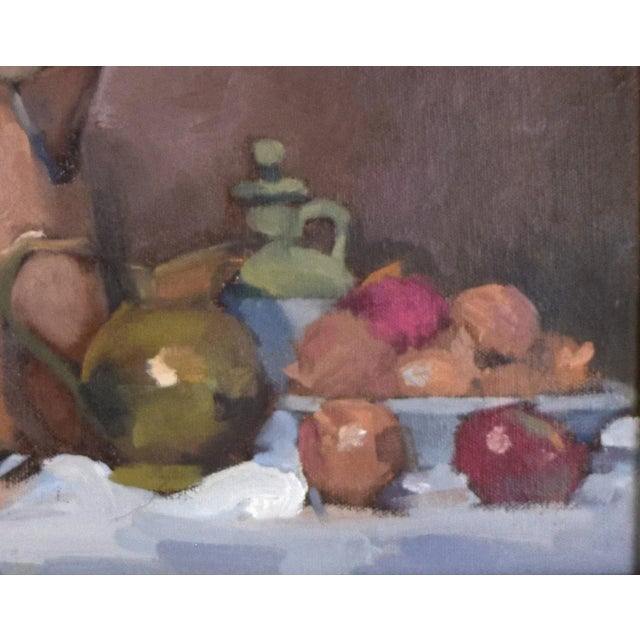 Late 20th Century Vintage Modernist Post Impressionist Still Life Painting For Sale - Image 5 of 6