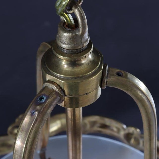 Antique Louis XIV Style Floral Drape Gilt Bronze Chandelier C1930 For Sale - Image 9 of 9