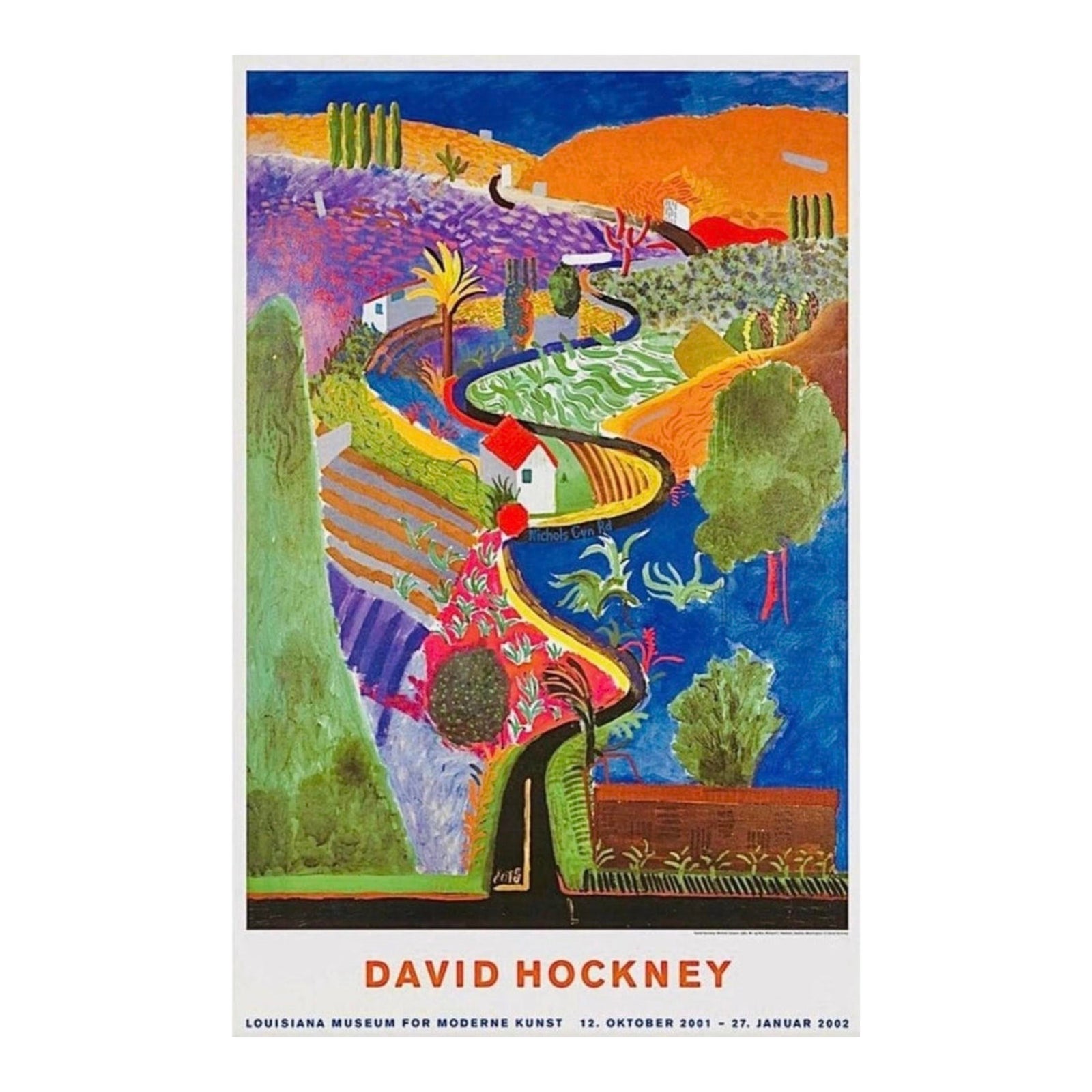 Original David Hockney Nichols Canyon Exhibition Poster Denmark
