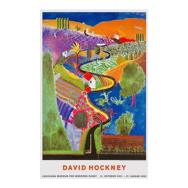 Original David Hockney Nichols Canyon Exhibition Poster Denmark For Sale