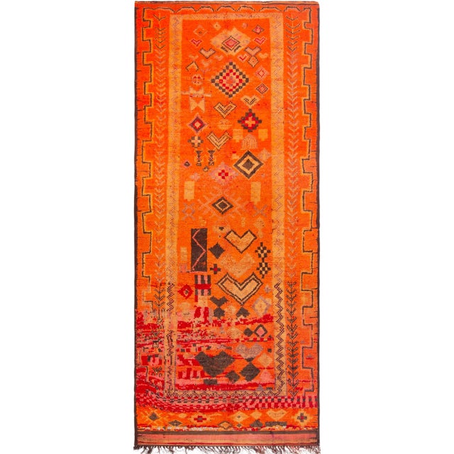 Gorgeous Vibrant Berber Design Vintage Moroccan Gallery Size Rug, Country of origin: Morocco, Circa date: Vintage This...
